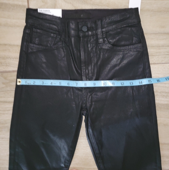 Joe's The Charlie High Rise Skinny Ankle/ Coated/ Black - Picture 9 of 14